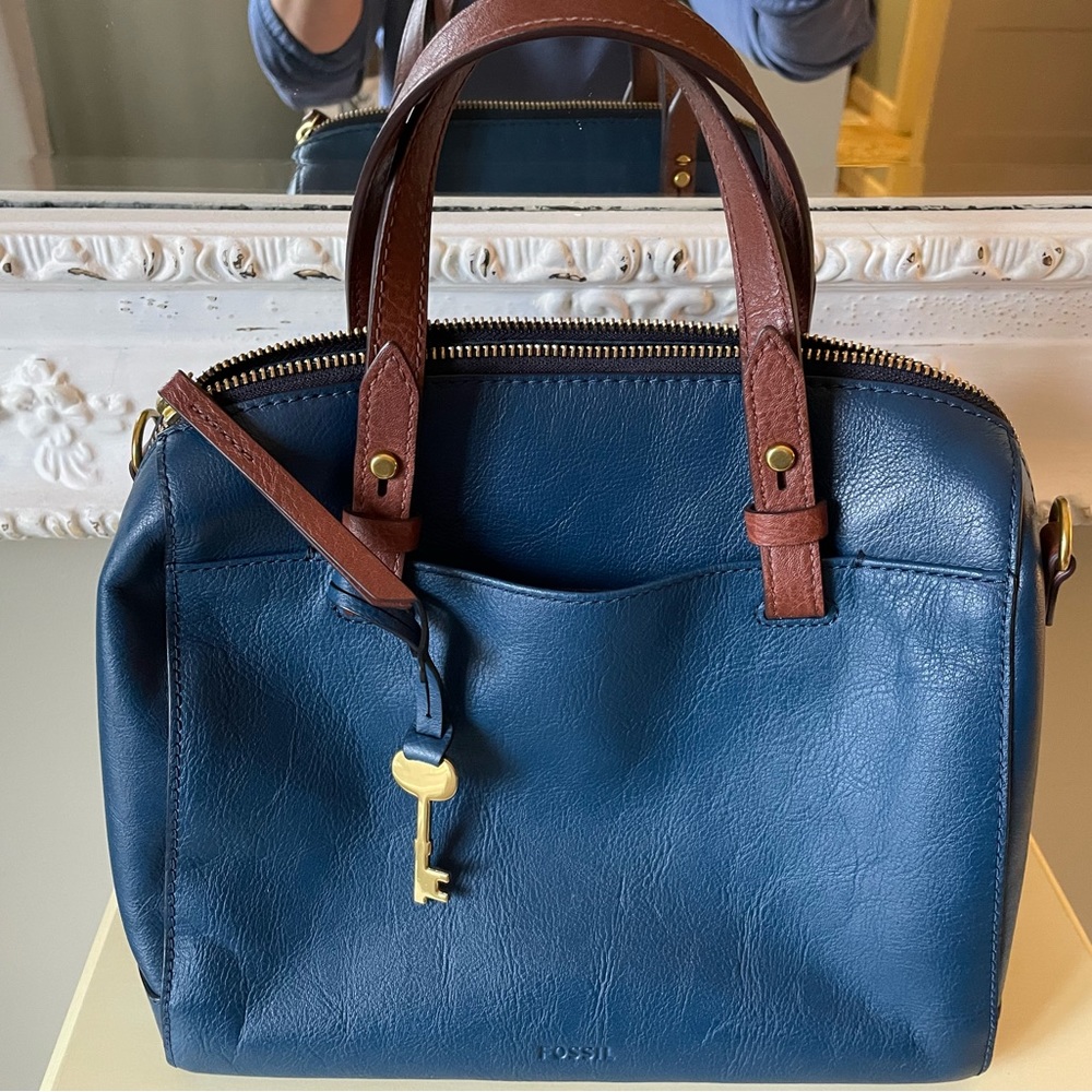 FOSSIL Rachel Satchel Blue !!